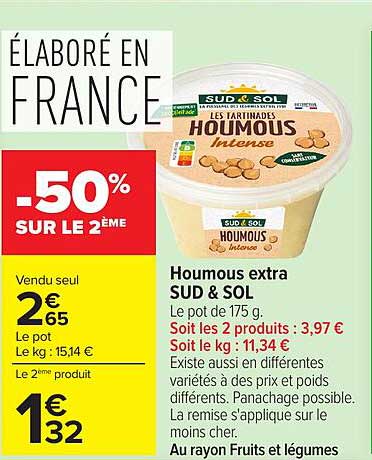 SUD & SOL Houmous intense
