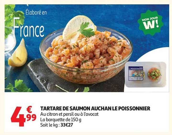 TARTARE DE SAUMON AUCHAN LE POISSONNIER