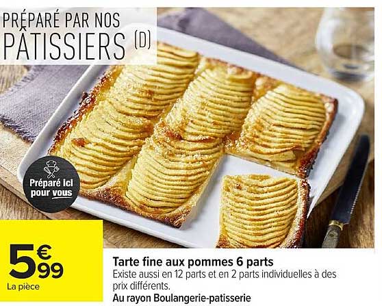 Tarte fine aux pommes 6 parts