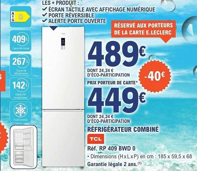 TCL Réfrigérateur combiné