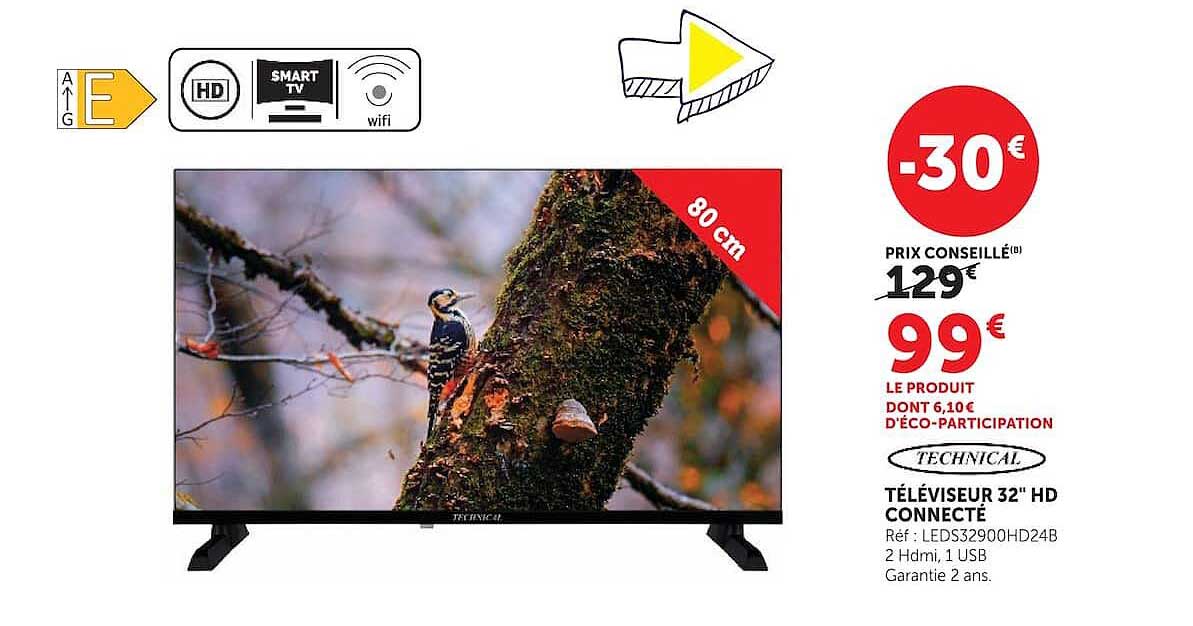TECHNICAL TÉLÉVISEUR 32" HD CONNECTÉ