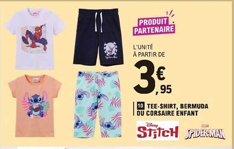 TEE-SHIRT, BERMUDA OU CORSAIRE ENFANT