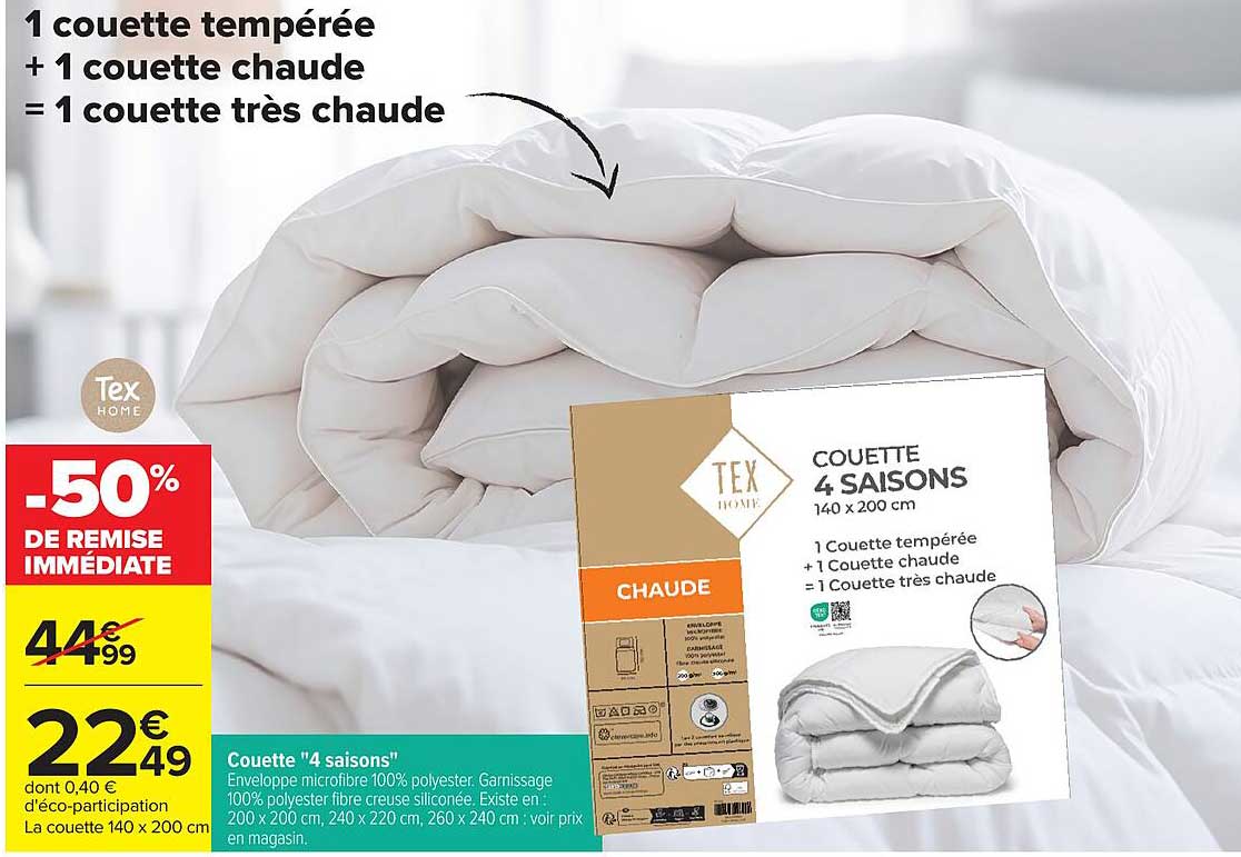 Tex Home Couette 4 saisons