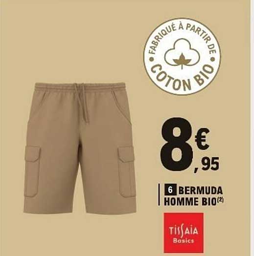 Tissaia Basics Bermuda Homme Bio