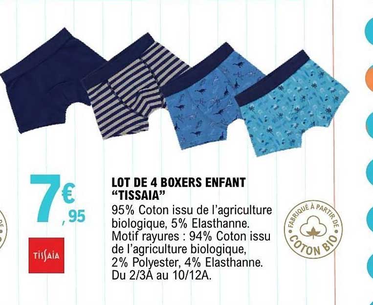 Tissaia LOT DE 4 BOXERS ENFANT