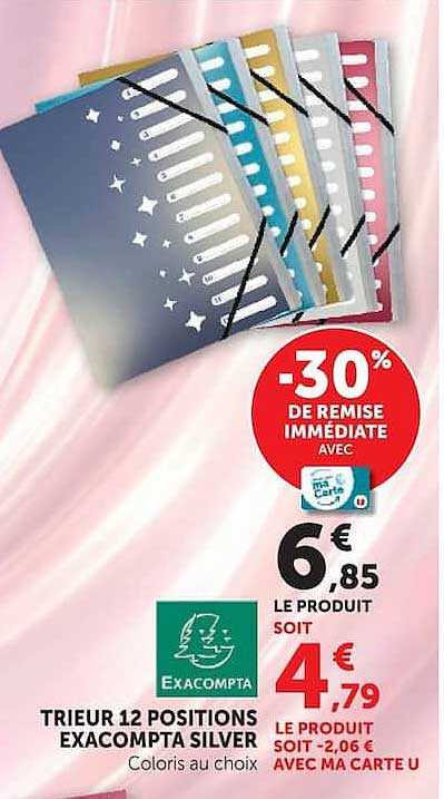 TRIEUR 12 POSITIONS EXACOMPTA SILVER