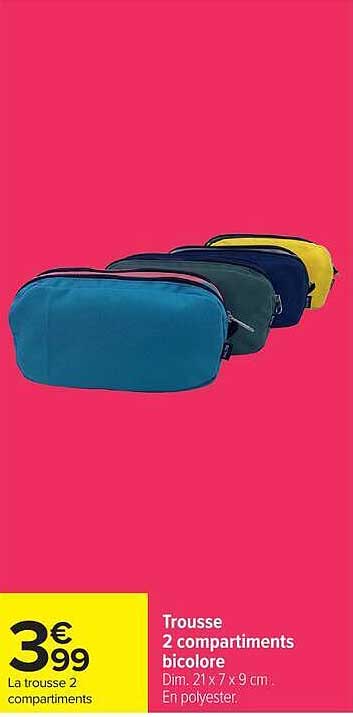Trousse 2 compartiments bicolore