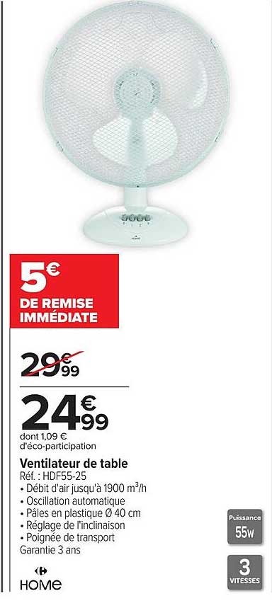 Ventilateur de table