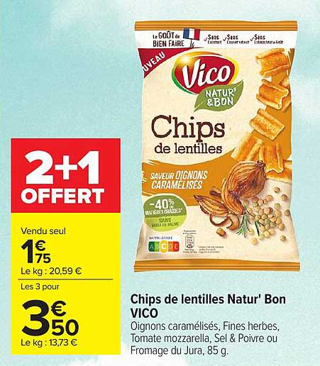 Vico Chips de lentilles Natur' Bon