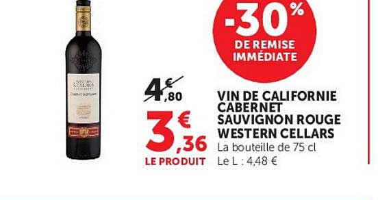 VIN DE CALIFORNIE CABERNET SAUVIGNON ROUGE WESTERN CELLARS