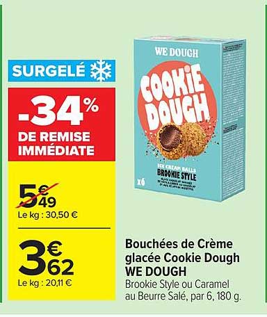WE DOUGH Cookidough Bouchees de Creme glacee Cookie Dough