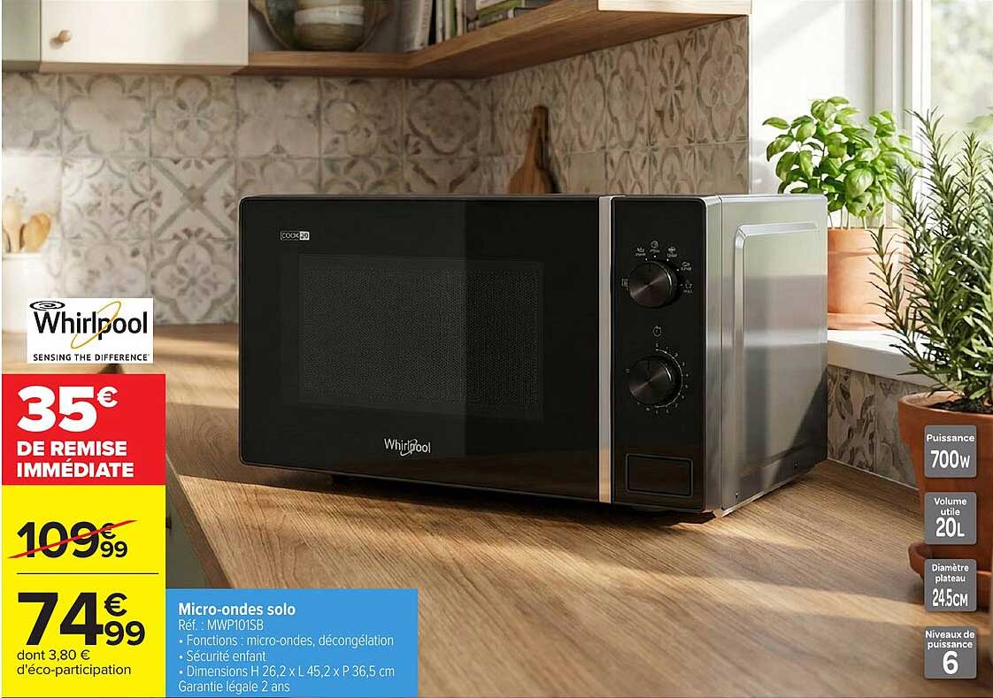 Whirlpool Micro-ondes solo