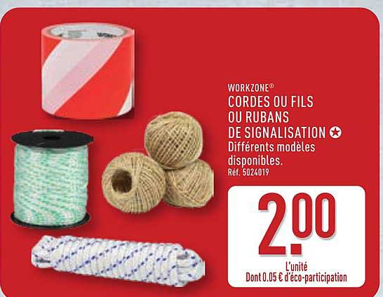 WORKZONE CORDES OU FILS OU RUBANS DE SIGNALISATION