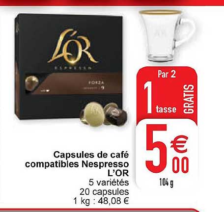 capsules de café compatibles nespresso l'or