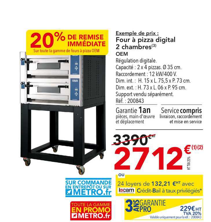 four à pizza digital 2 chambres oem 20% de remise immédiate