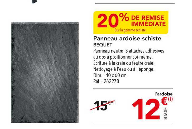 panneau ardoise schiste bequet 20% de remise immédiate
