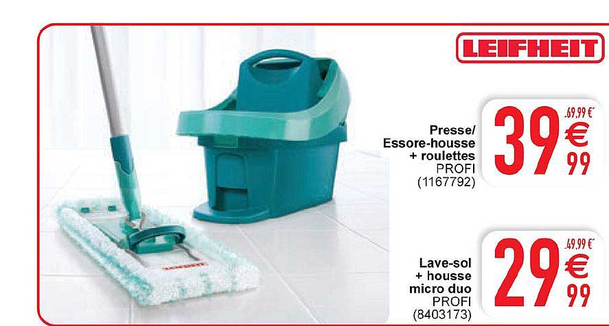 presse essore housse + roulettes profi lave sol + housse micro duo profi