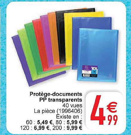 Protège Documents Pp Transparents