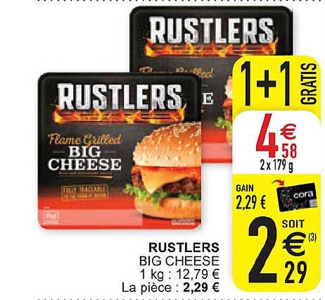 rustlers big cheese 1+1 gratis