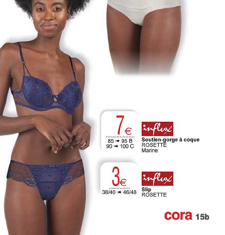 soutien gorge à coque slip rosette influx