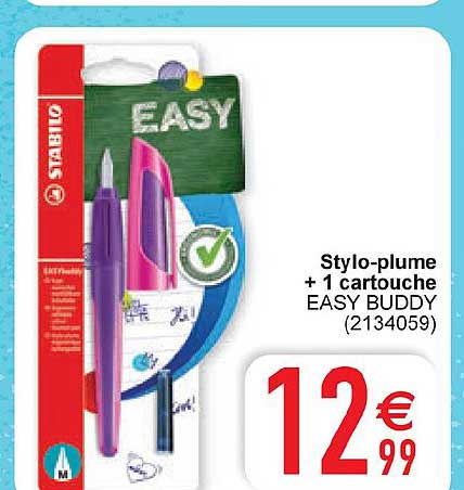 Stylo Plume + 1 Cartouche Easy Buddy