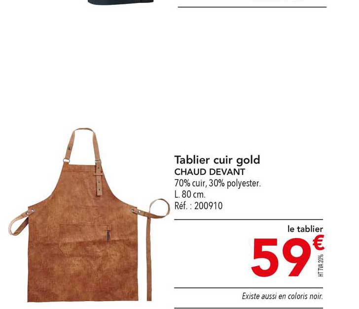 tablier cuir gold chaud devant