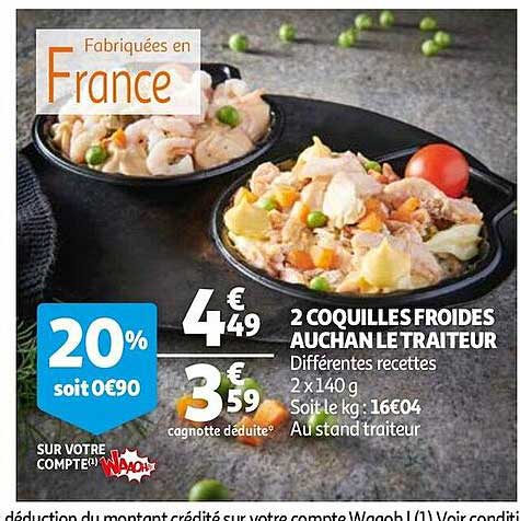 2 coquilles froides auchan le traiteur