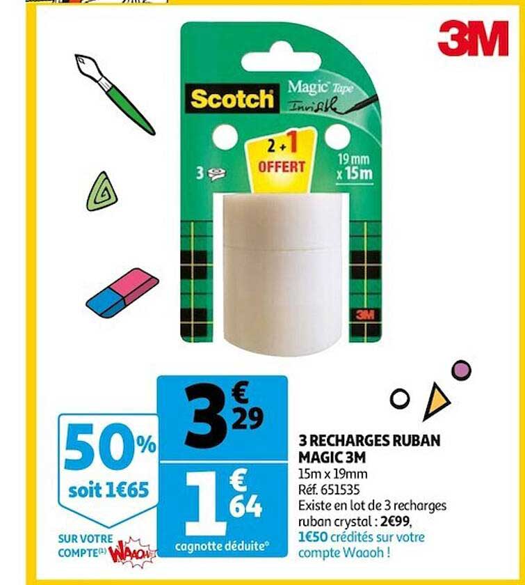 3 Recharges Ruban Magic 3m