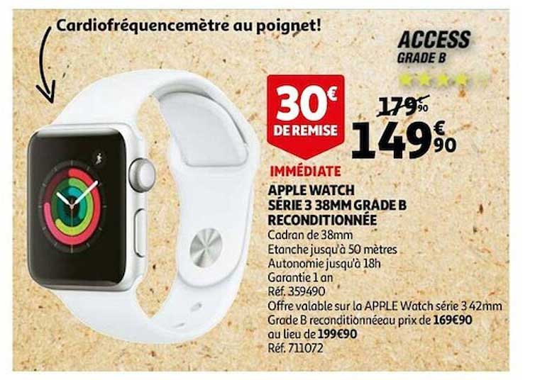 apple watch série 3 38mm grade b reconditionnée access