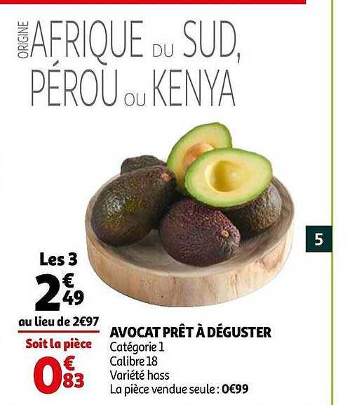 avocat prêt à déguster