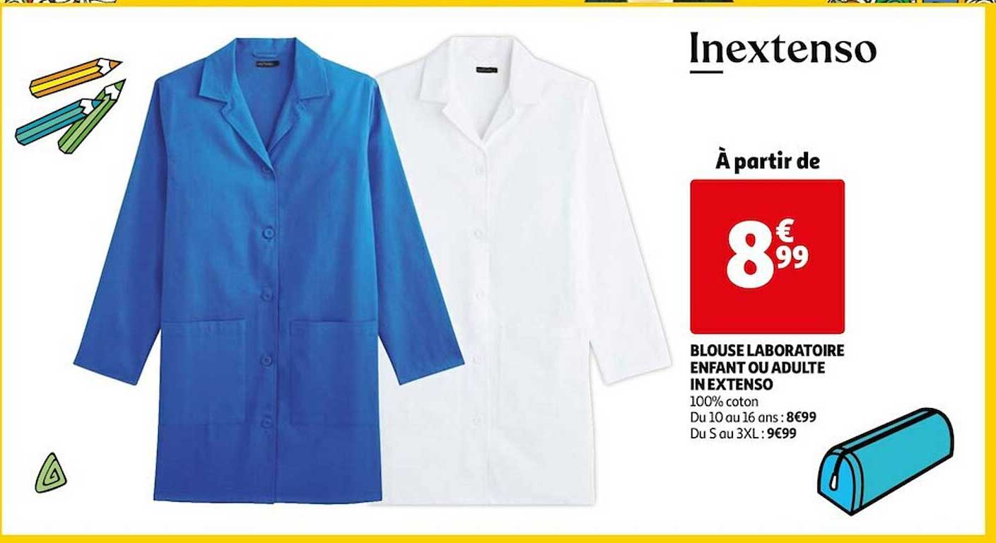 blouse laboratoire enfant ou adulte in extenso