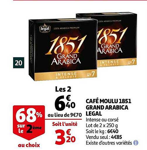 Café Moulu 1851 Grand Arabica Legal
