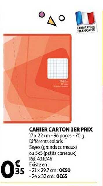 Cahier Carton 1er Prix