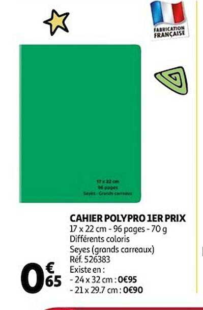 Cahier Polypro 1er Prix