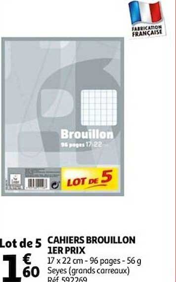cahiers brouillon 1er prix