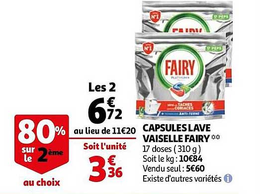capsules lave vaisselle fairy