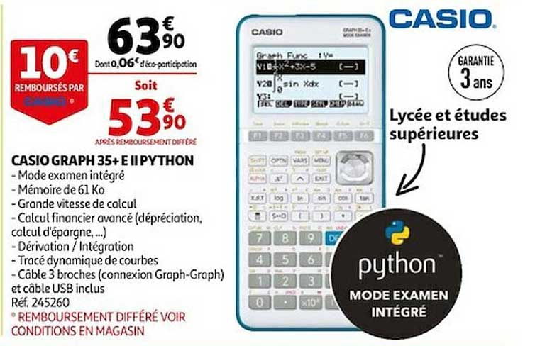 casio graph 35+ eII python