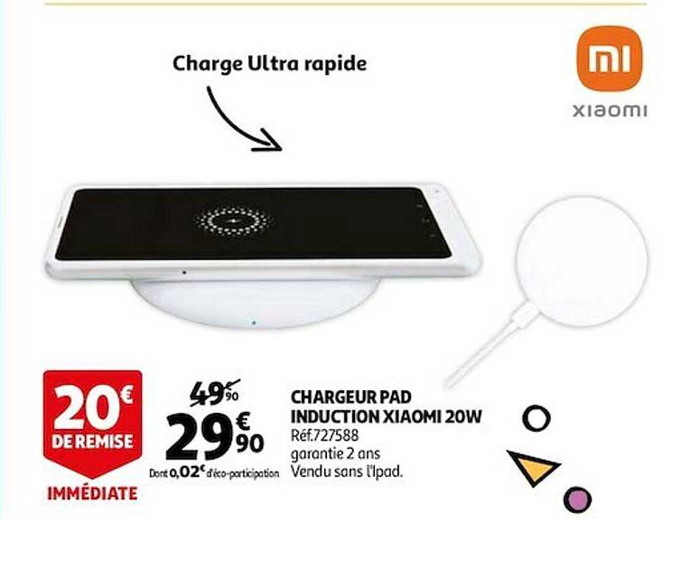 chargeur pad induction xiaomi 20w