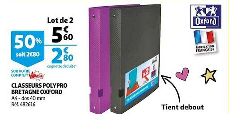 Classeurs Polypro Bretagne Oxford