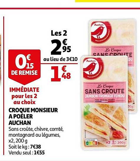 Croque Monsieur à Poêler Auchan