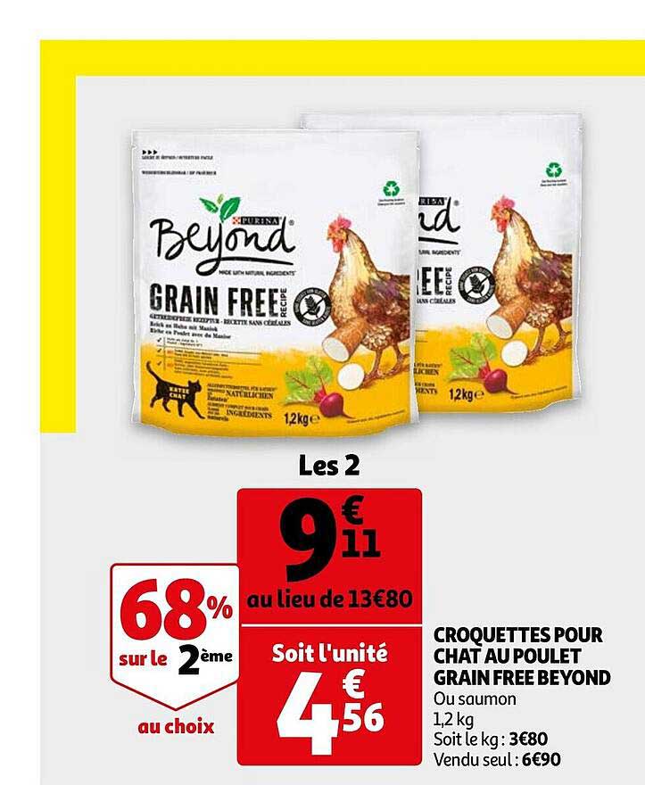 croquettes pour chat au poulet grain free beyond