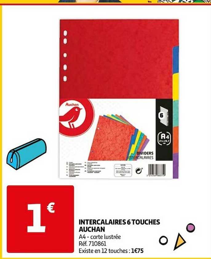 intercalaires 6 touches auchan