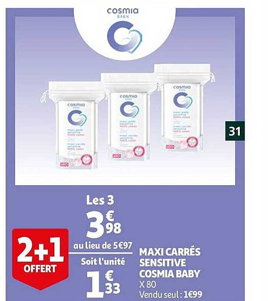 Maxi Carrés Sensitive Cosmia Baby