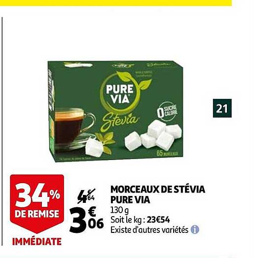 Morceaux De Stévia Pure Via