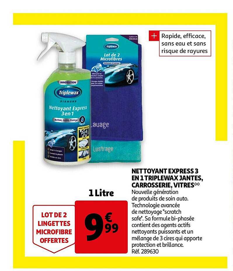 Nettoyant Express 3 En 1 Triplewax Jantes, Carrosserie, Vitres
