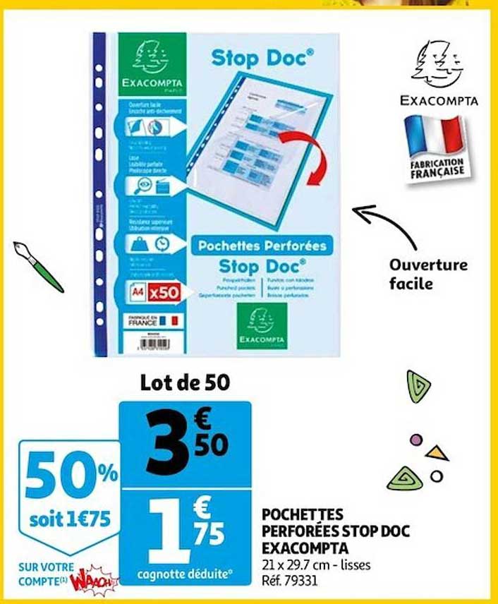 Pochettes Perforées Stop Doc Exacompta