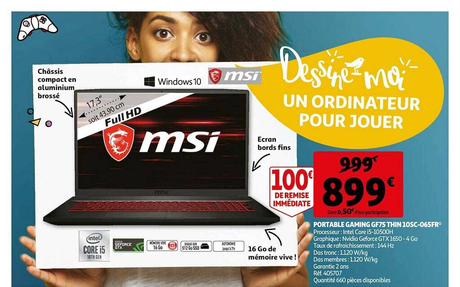 portable gaming gf75 thin 10sc-065fr msi