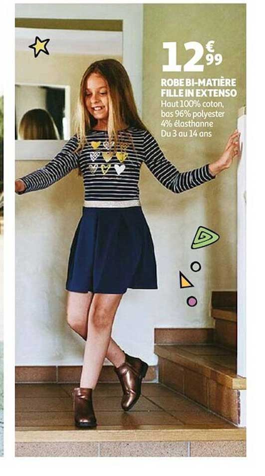 robe bi-matière fille in extenso