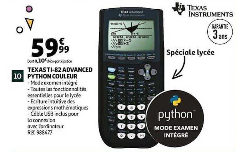 texas ti-82 advanced python couleur