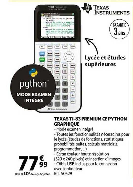 texas ti-83 premium ce python graphique